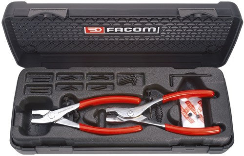 Set Facom di pinze per anelli elastici interno-esterno + ganasce sciolte