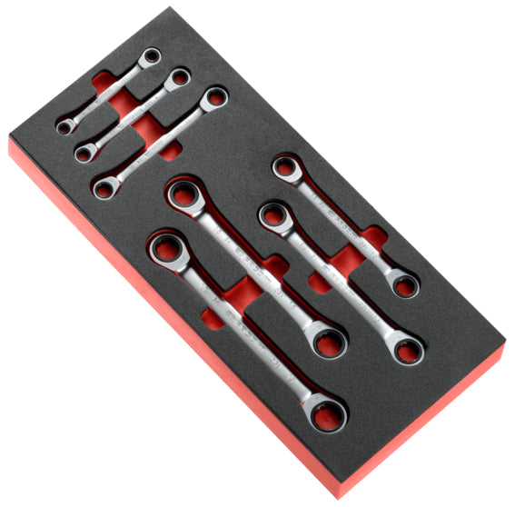 Chiavi poligonali a cricchetto modulo 7 Facom 12 facce da 6 a 19 mm