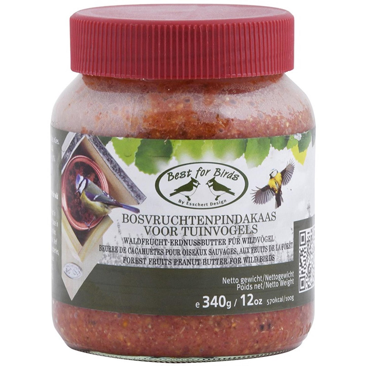 Esschert design alimento para pájaros frutos del bosque mantequilla de maní 340gr