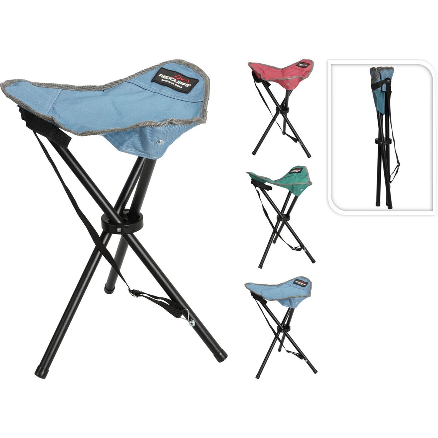Taburete plegable Redcliffs metal 3 ejes. color