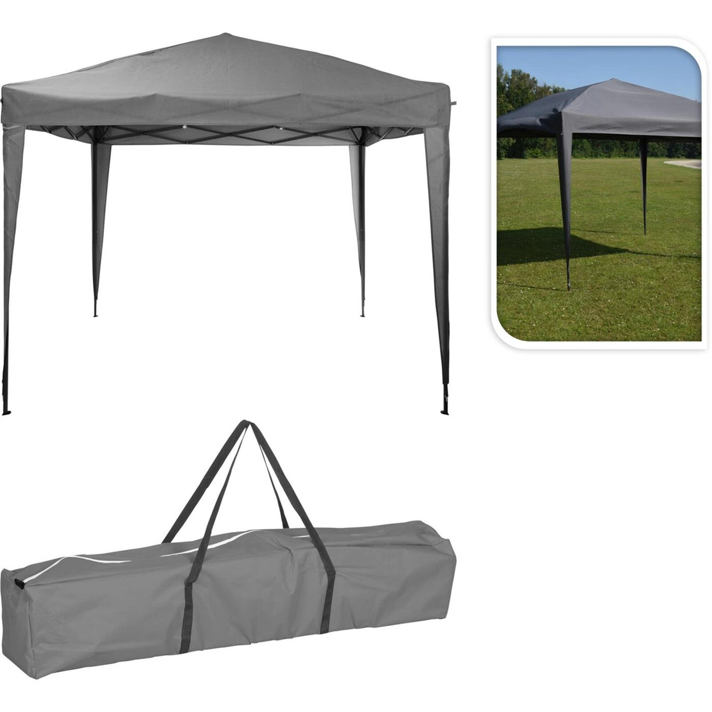 Tenda per feste pieghevole 300xh250cm grigia