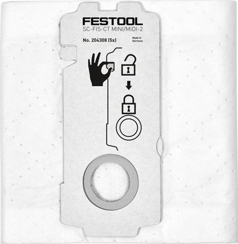 Festool accessoires selfclean filterzak sc-fis-ct mini midi-2 5 ct15 - 204308