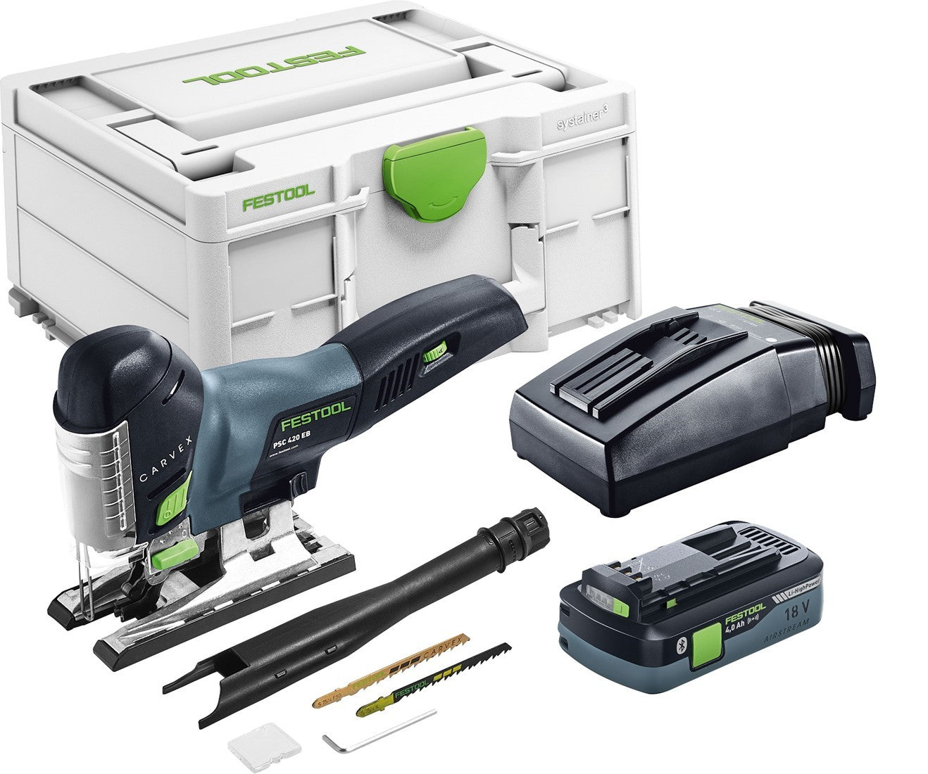 Sierra de calar inalámbrica festool carvex psc420 hpc4.0 ebi plus
