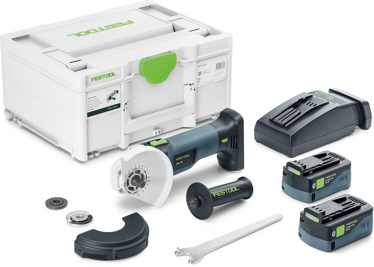 Smerigliatrice angolare a batteria Festool AGC 18-125 5.0 ebi-plus | inclusa potente batteria – 578368