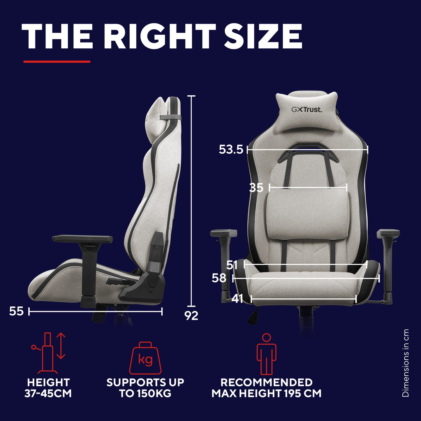 Trust gxt 723b ruya comoda sedia da gaming in tessuto