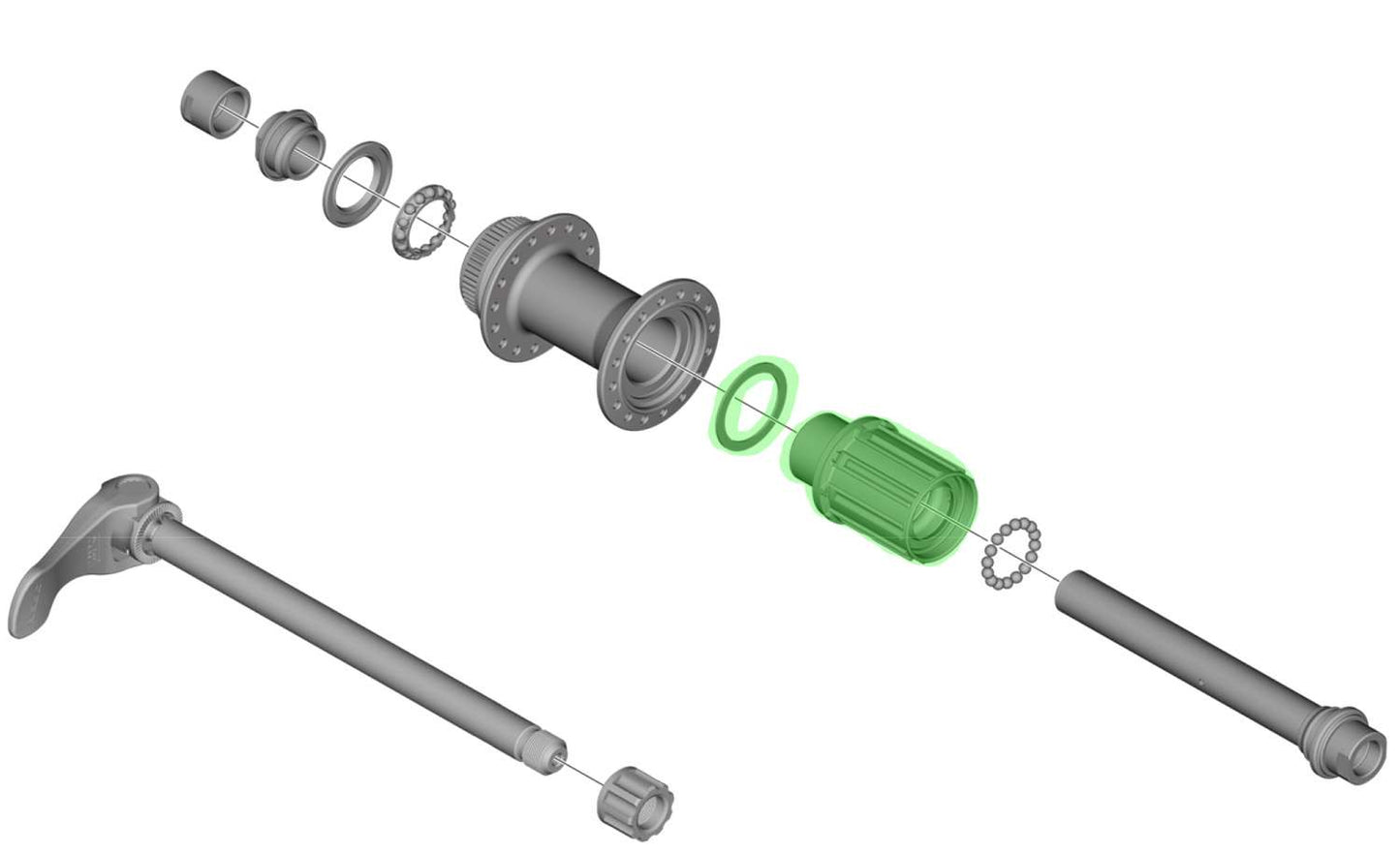 Shimano Body 8 9 10 11V para el eje de estrella FH-MT400 Y3F898030