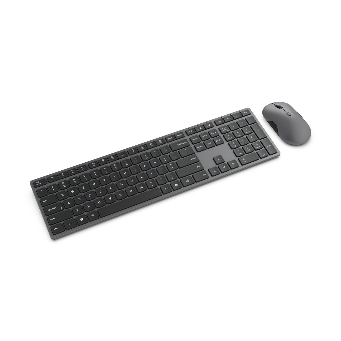 Conjunto de escritorio combinado inalámbrico multidispositivo moderno Lenovo 700 (gris, diseño estadounidense (Qwerty), 100%, 4000 ppp, 2,4 GHz, BT 5.3, USB-A)