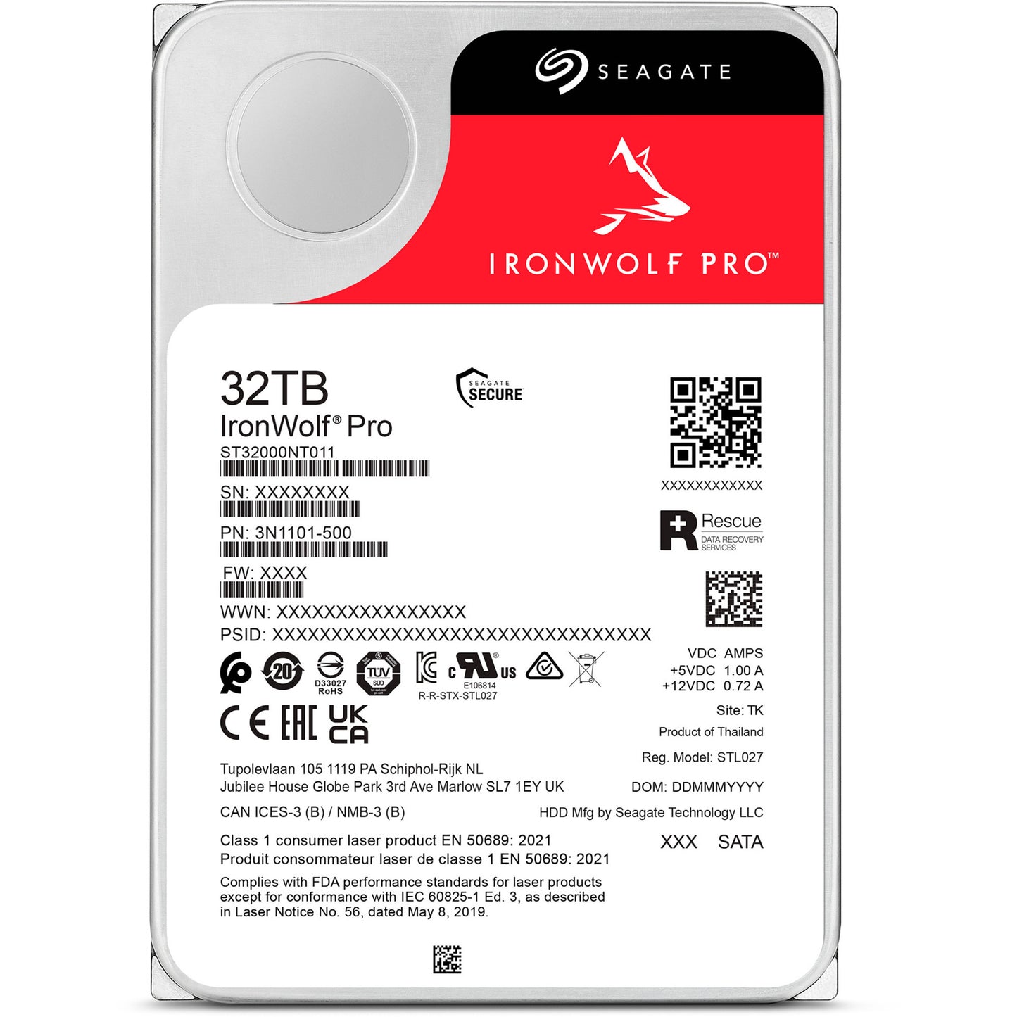 Disco rigido Seagate IronWolf Pro da 32 TB (SATA 6 GB, 3,5)