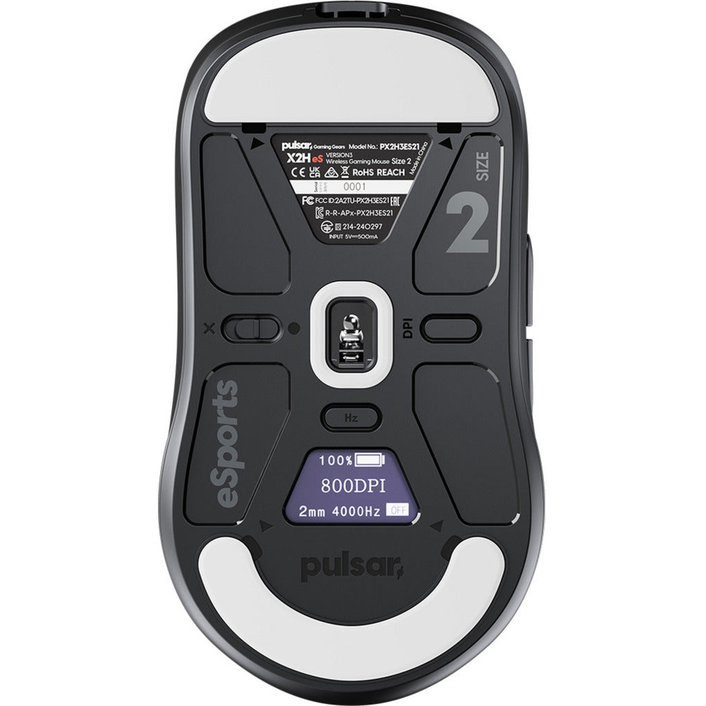 Mouse da gioco wireless medio Pulsar x2h v3 es (nero, 32000 dpi, 8k)