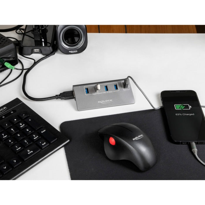 Delock USB 10 Gbps Hub con 4 porte USB-A + 1 char