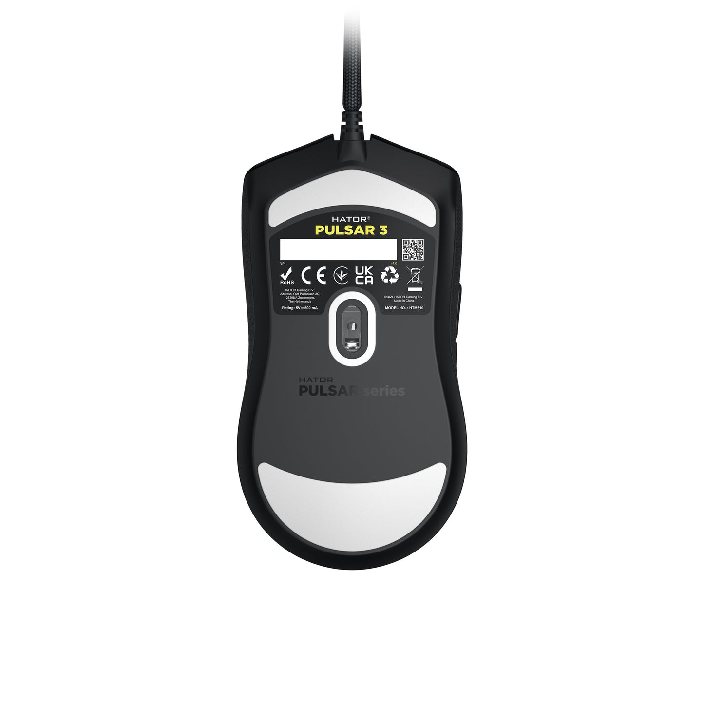 Mouse da gioco Hator pulsar 3 (nero, 400 - 12.000 dpi, rgb)