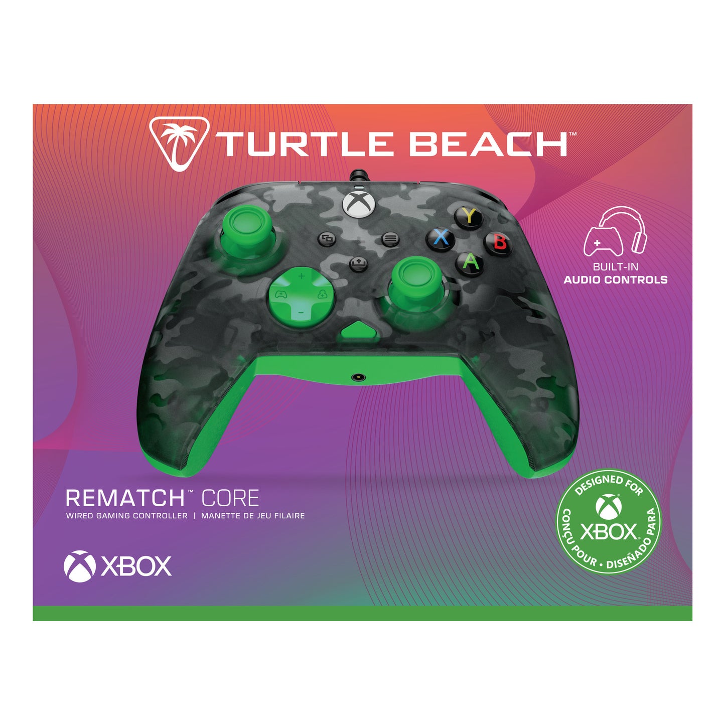 Controller cablato Turtle Beach Rematch Core (Nero Verde, Xbox Series X|S, Xbox One, PC)