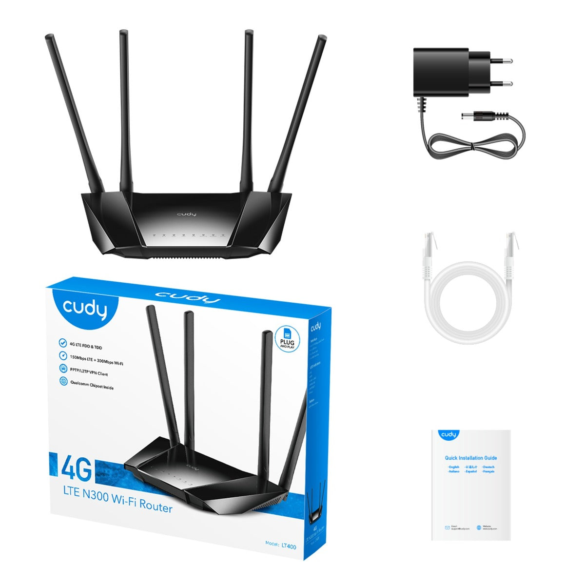 Router Cudy N300 Wi-Fi 4G LTE CAT4