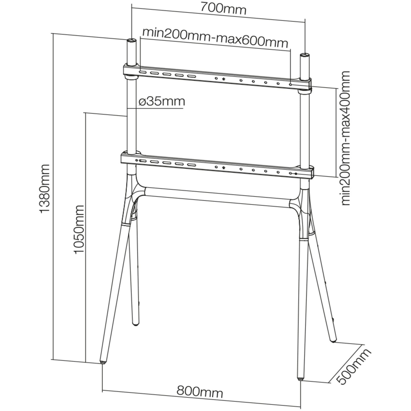 Neomounts nm-m1000black flatscreen meubel tv-vloerstandaard (zwart)
