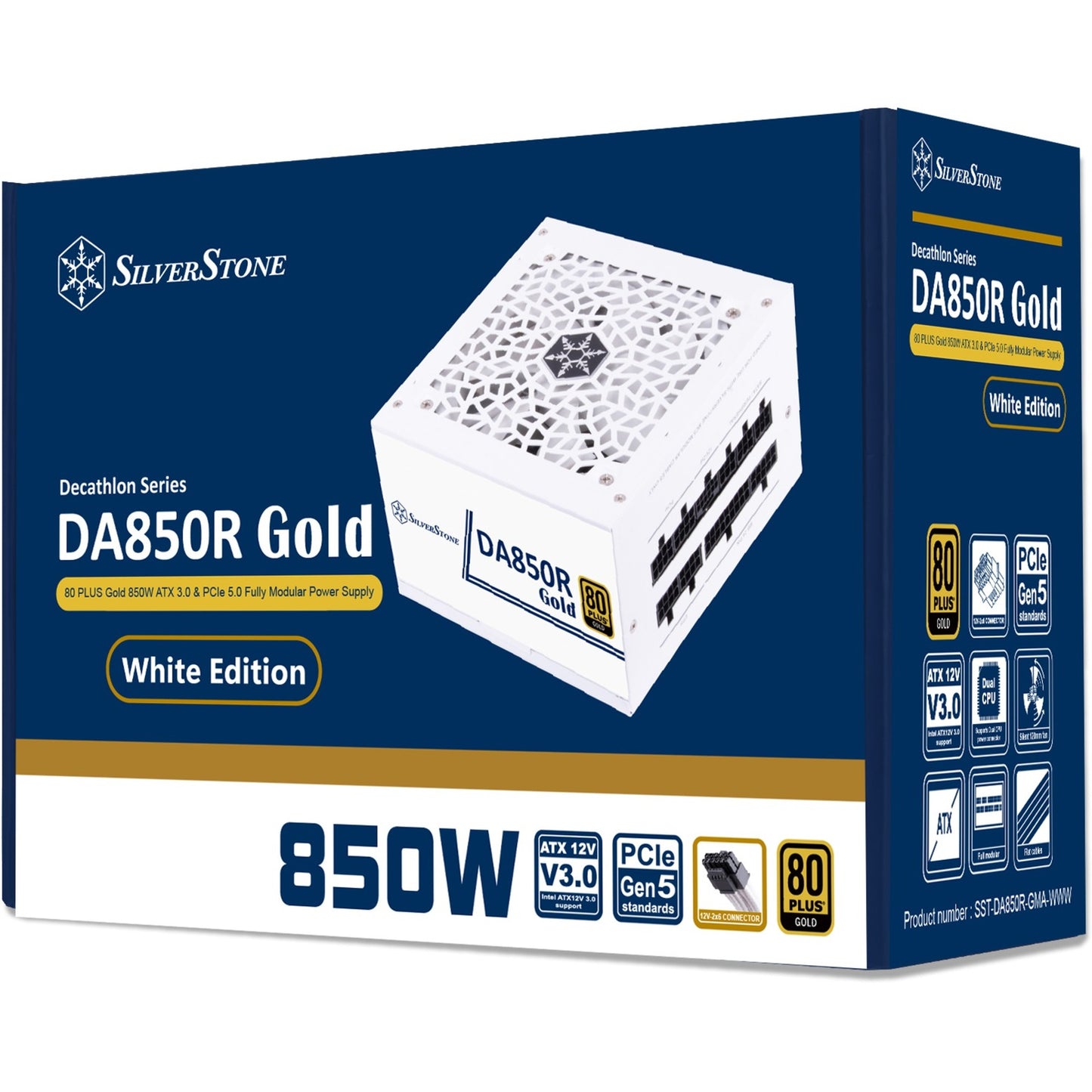 Silverstone sst-da850r-gma-www modulaire 850 watt voeding (wit, 4x pcie)