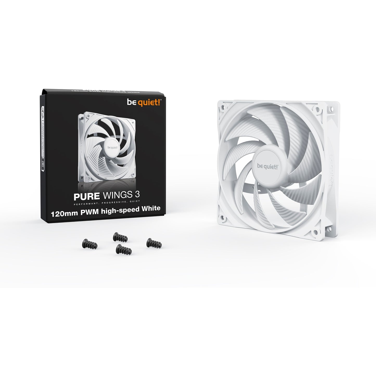Be quiet! pure wings 3 pwm high-speed case fan (wit, 120 x 120 x 25 mm)