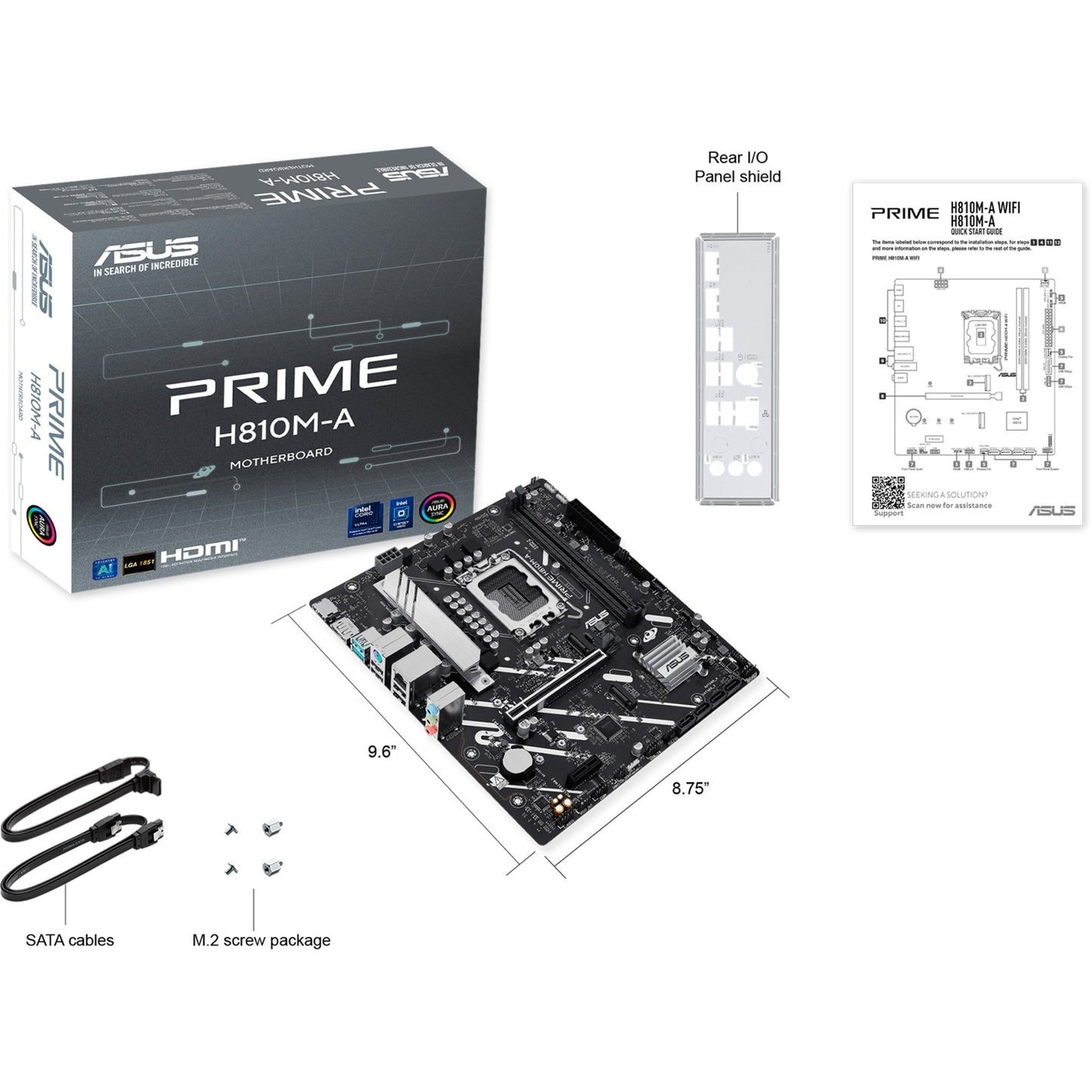 Placa base Asus Prime H810M-A-CSM Socket 1851 (RAID, GB-LAN, Sonido, µATX)