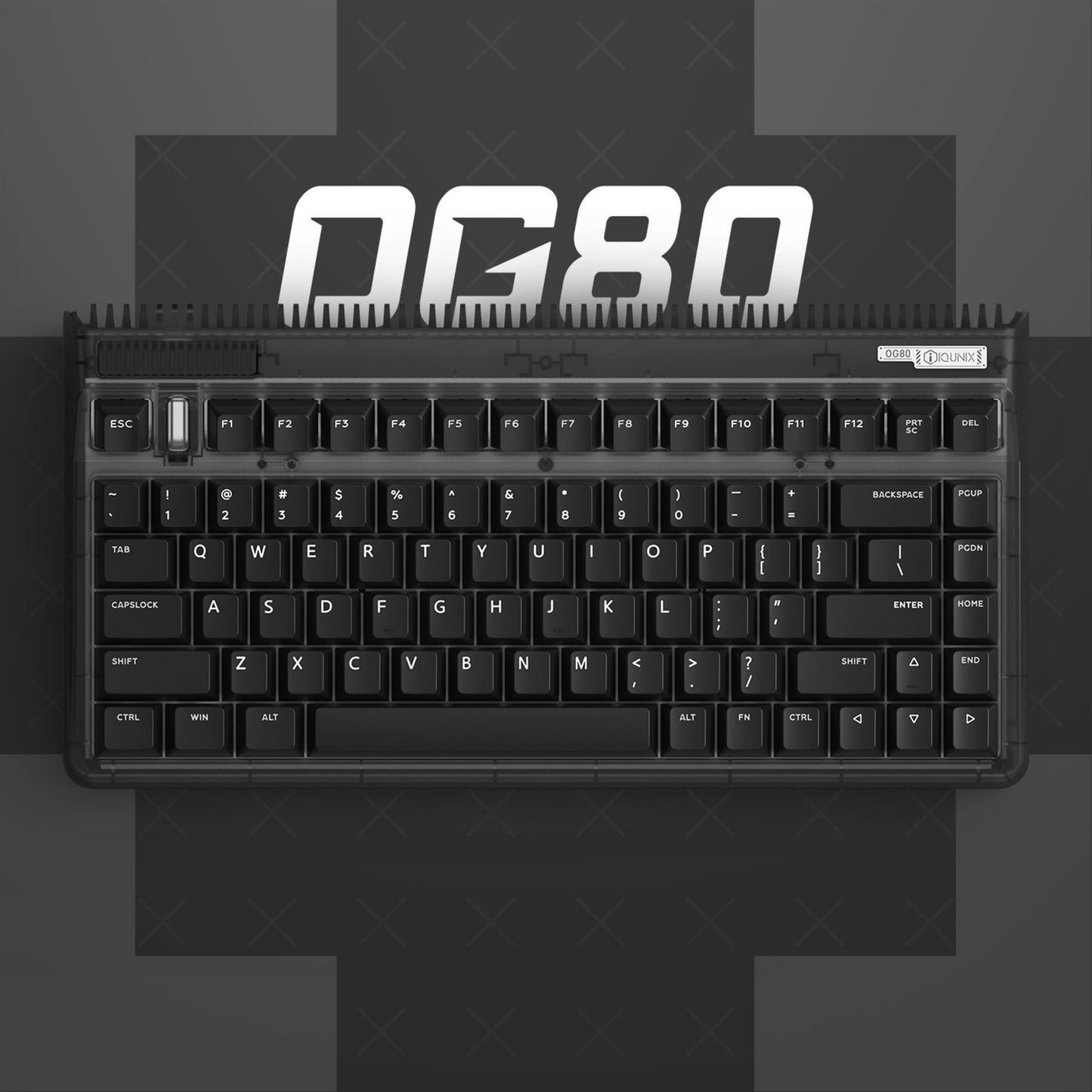 Iqunix og80 dark side wireless mechanical keyboard (zwart, us lay-out (qwerty), cherry mx brown, 80% (tkl), rgb leds, hot-swappable, pbt, 2.4ghz | bluetooth 5.1 | usb-c)