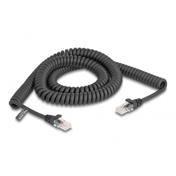 Delock RJ-45 Cable espiral macho a gato macho.5e
