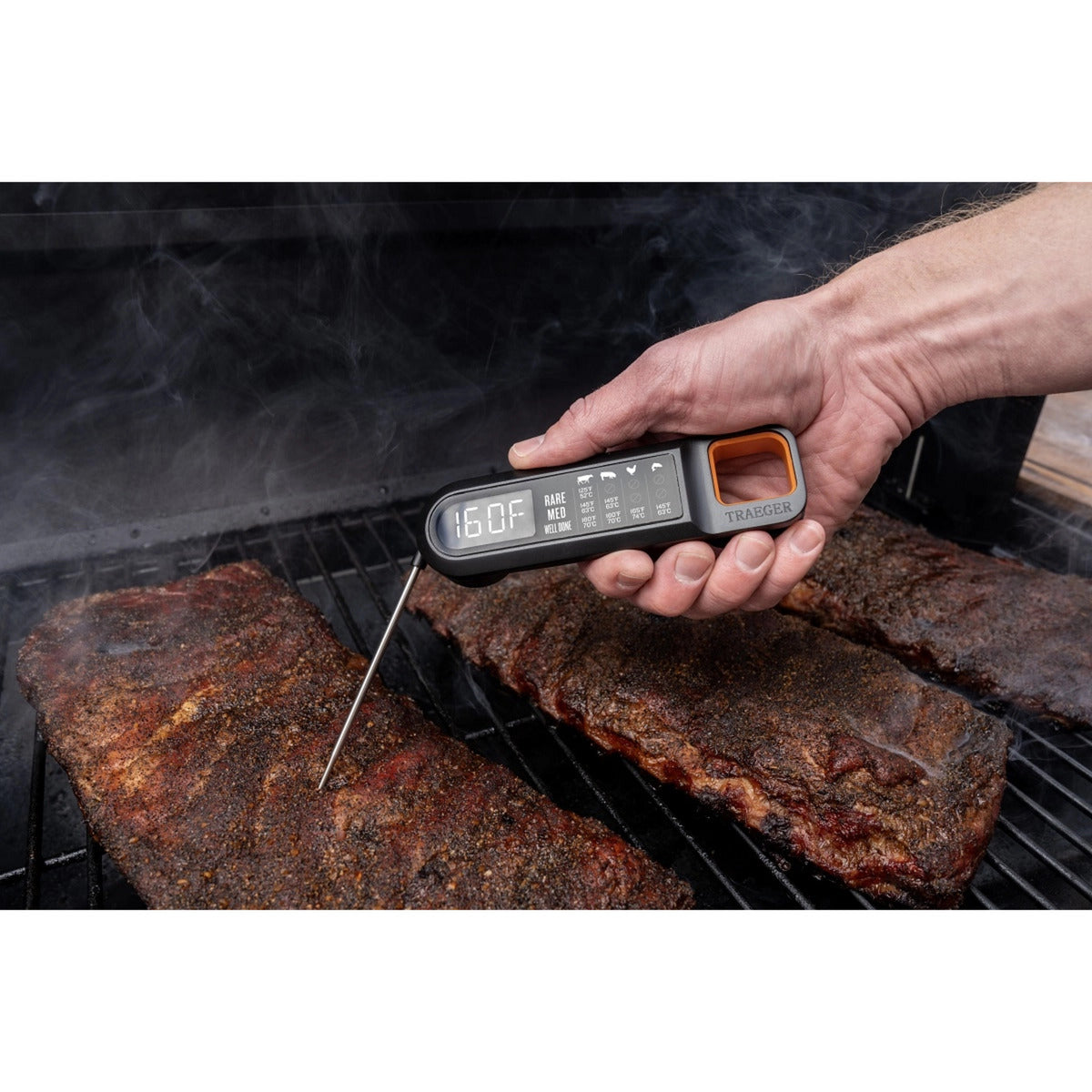 Traeger direct afleesbare vleesthermometer (lcd-scherm, magnetisch, geschikt voor p.a.l.-haak)