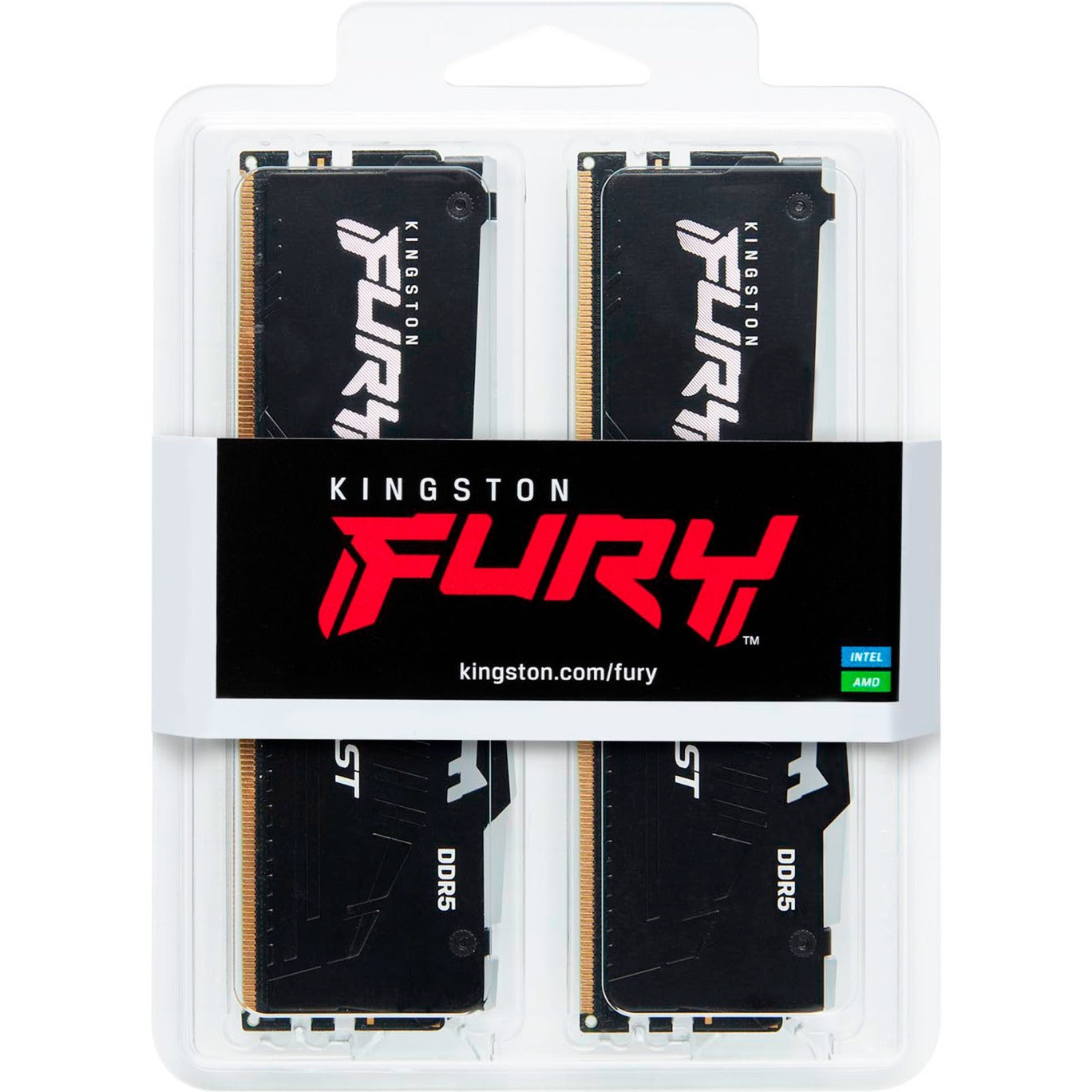 Kingston fury beast rgb 64 gb ddr5-6000 (2x 32 gb) werkgeheugen (zwart, kf560c30bbeak2-64, xmp 3.0, expo 1.1)