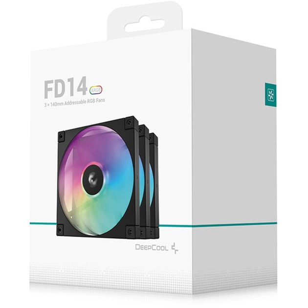 Ventole per case Deepcool fd14 argb (nere, 3 pezzi, 140 x 140 x 25 mm, pwm)