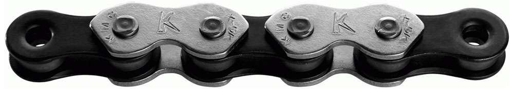 KMC K1 Cadena de bicicletas 1 2x1 8 112 Plata plateada Negro en caja