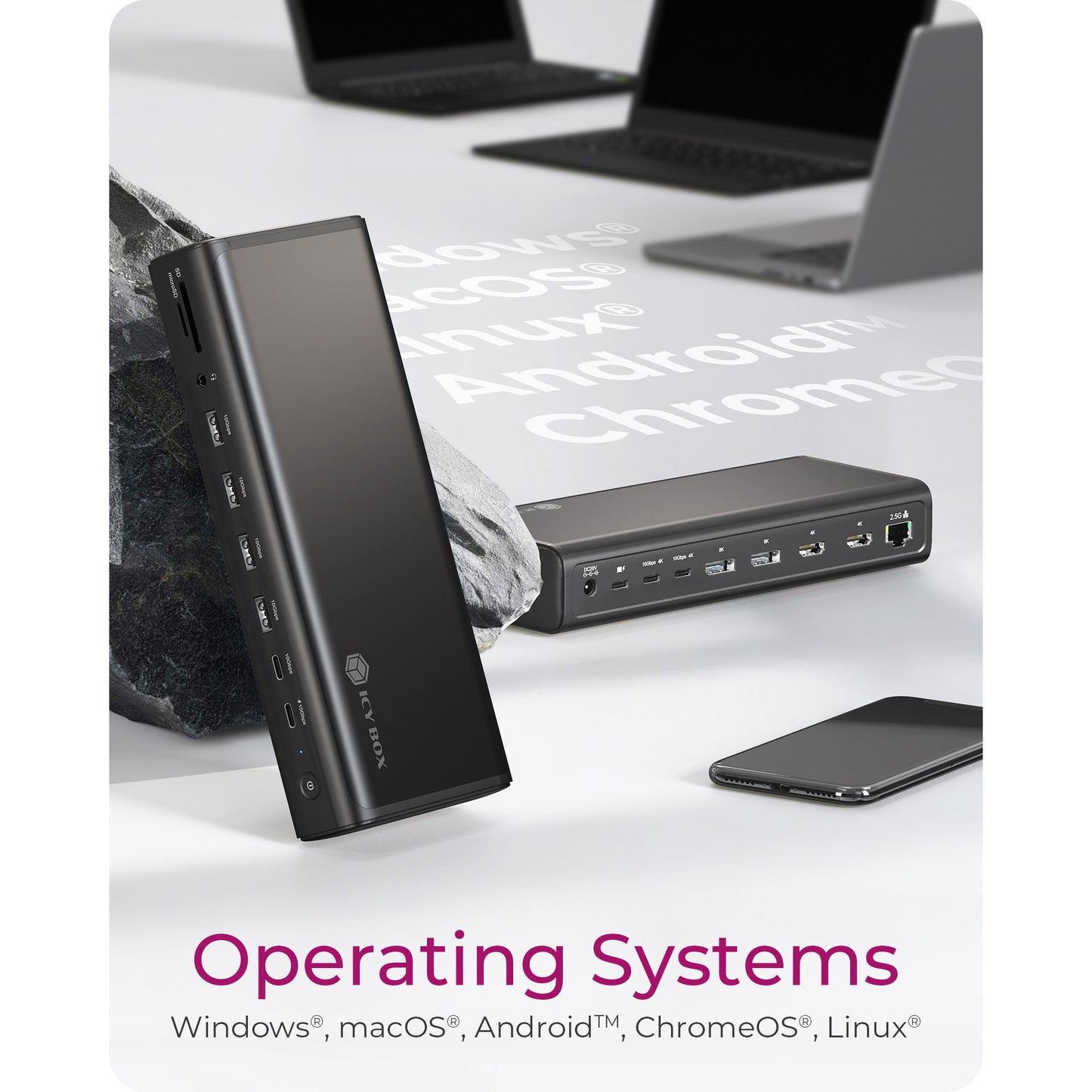 Icy box ib-dk7401-cu31 Docking station 17 in 1 (nero)