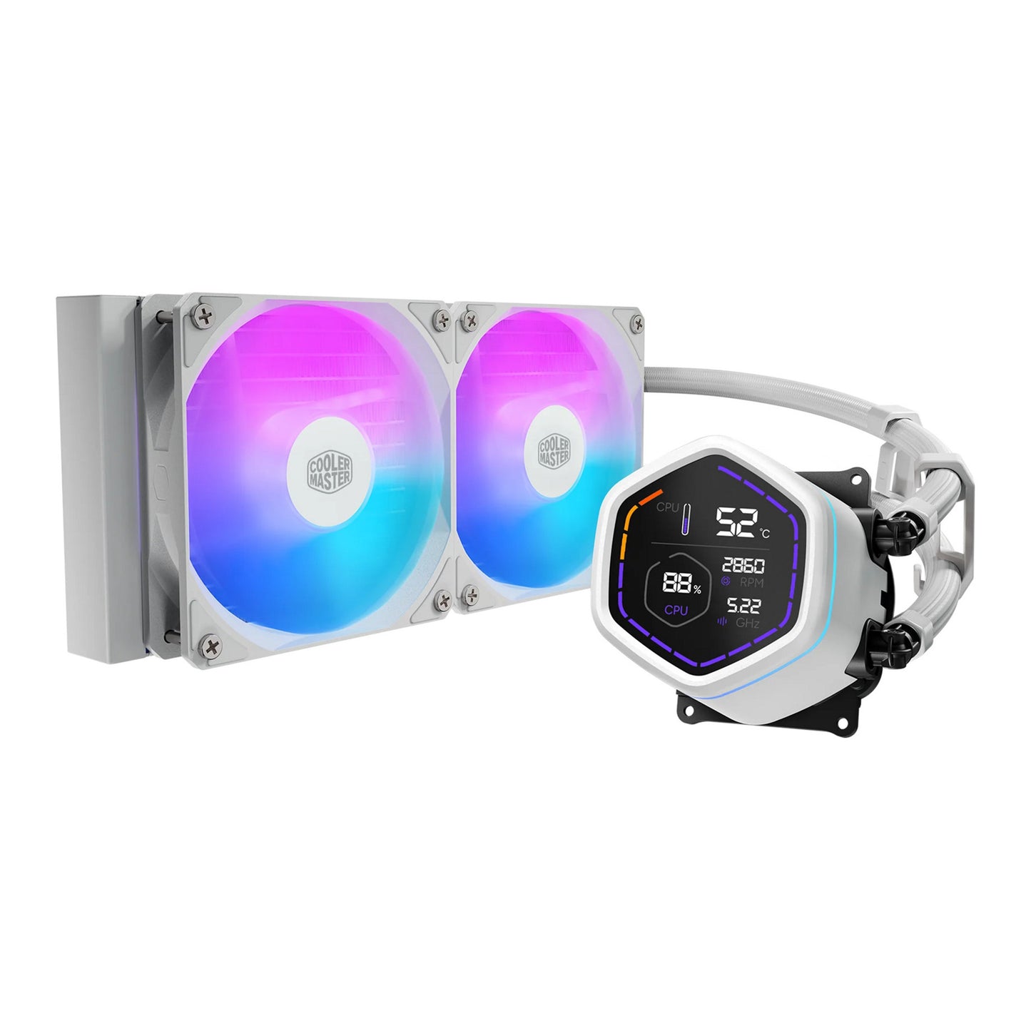 Cooler master masterliquid core nex digital 240 raffreddamento ad acqua bianco (bianco, argb)