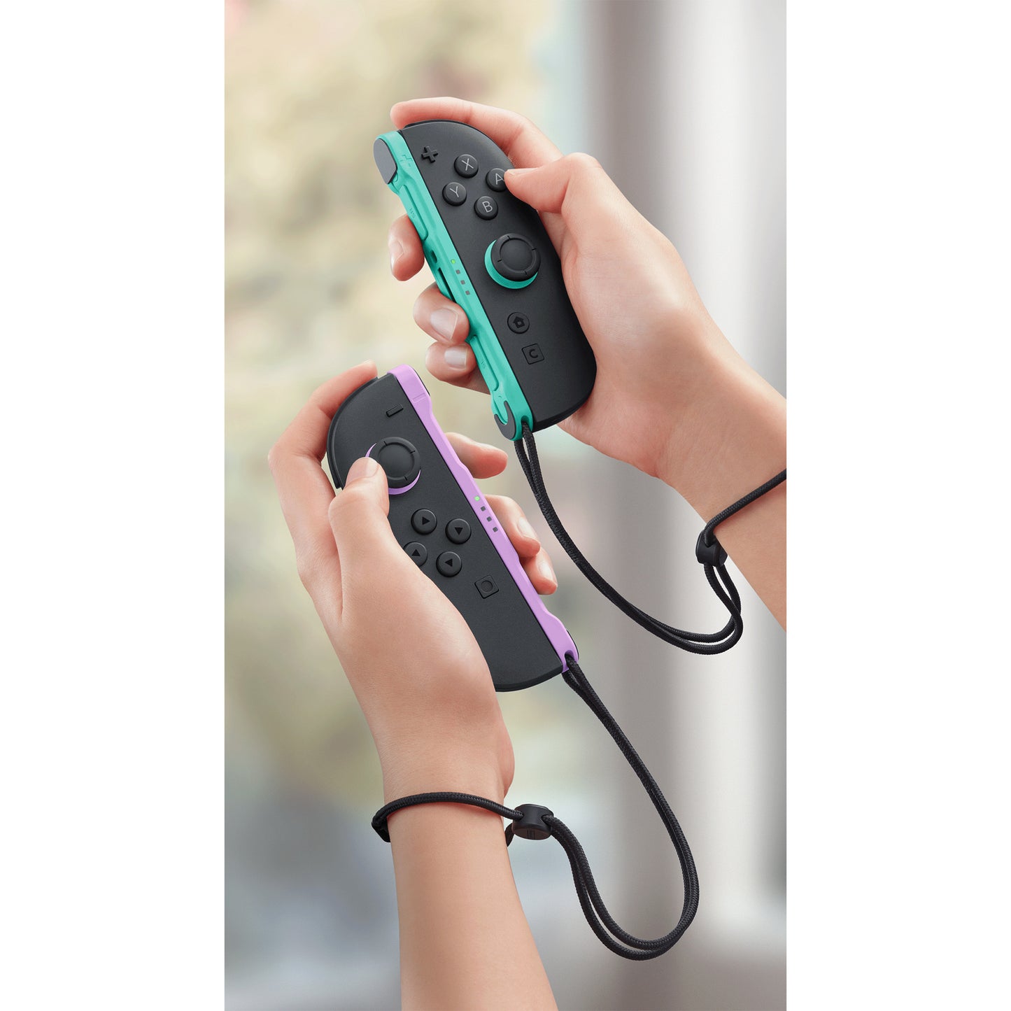 Set di 2 controller Nintendo joy-con (viola chiaro verde chiaro)