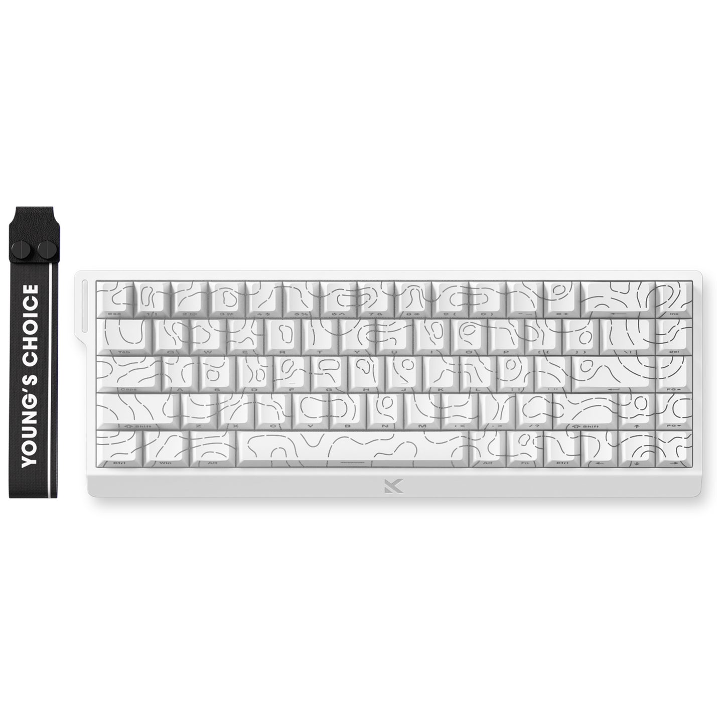 Teclado para juegos con interruptor magnético de efecto hall mchose ace 68 (blanco, diseño estadounidense, magnético ice rhino, 60%, rgb, intercambio en caliente, usb-c, sensor de efecto hall)