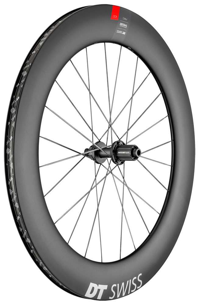 Ruota posteriore in carbonio DT Swiss Arc 1100 Dicut® 80 28 cl Shimano HG