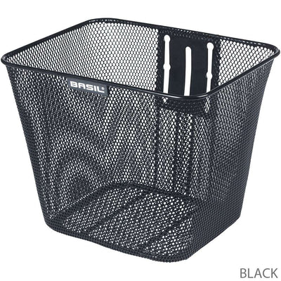 Basil Bicycle Basket Bilbao con montaggio fisso 26 x 22 x 27 cm nero
