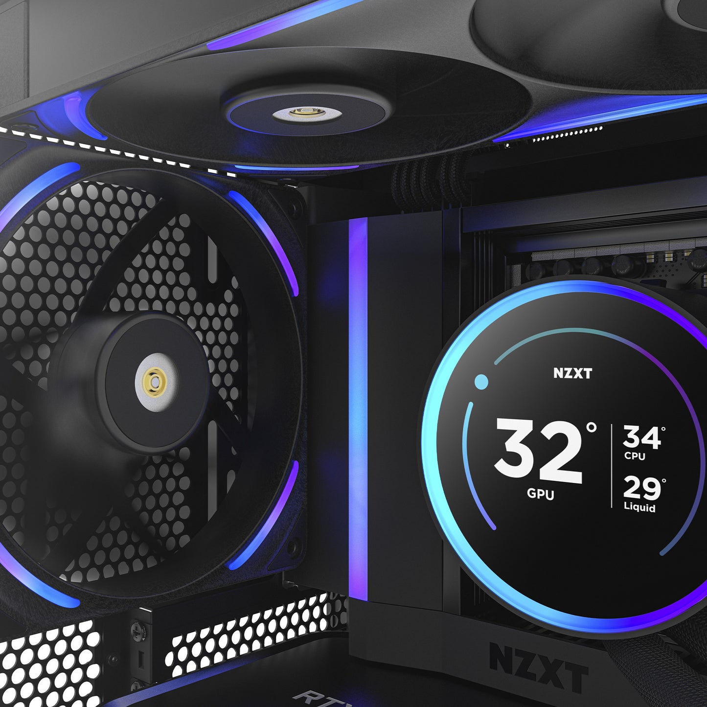 Ventola per case RGB F140X Nzxt (nera, 140 x 140 x 30 mm, pwm)
