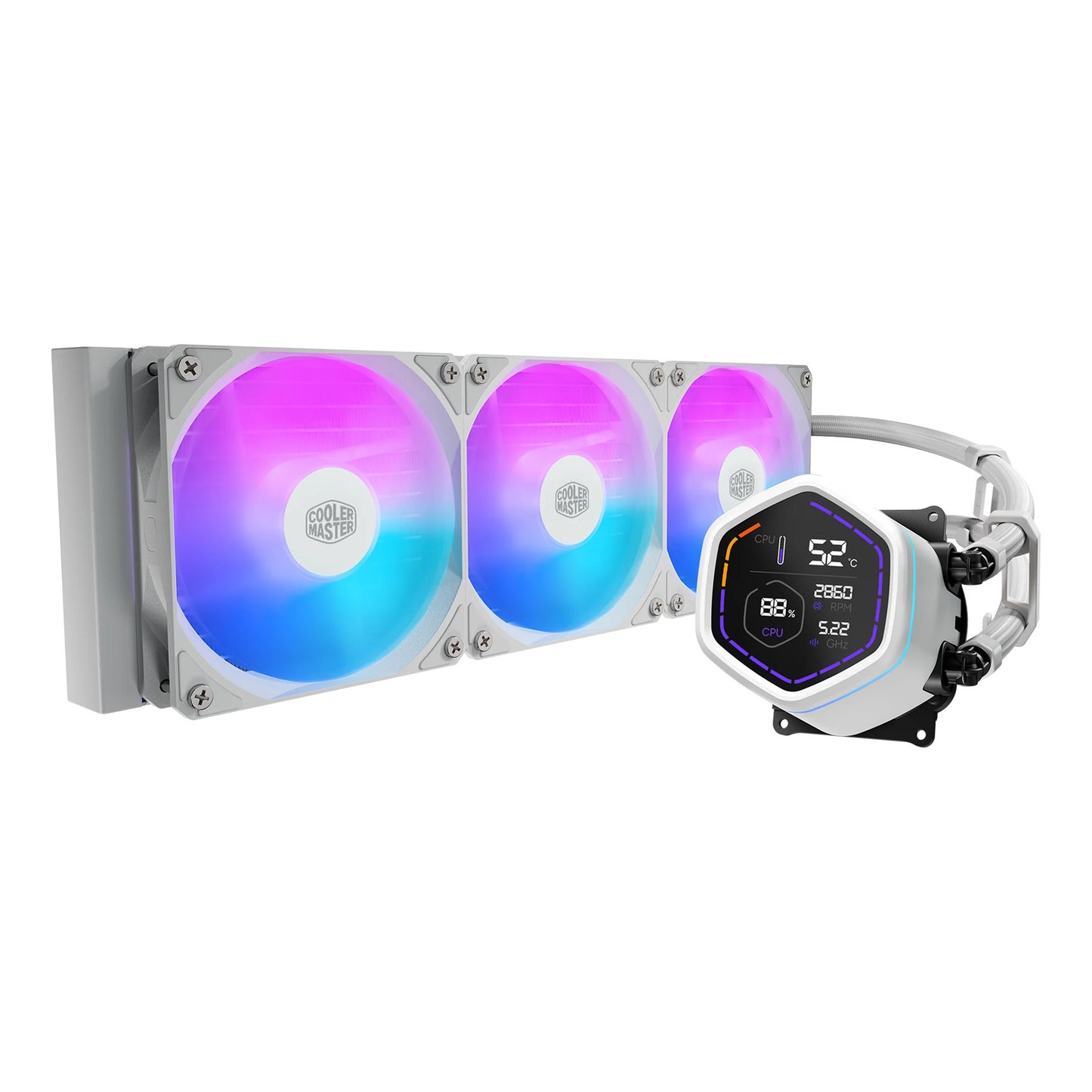 Cooler master masterliquid core nex digital 360 raffreddamento ad acqua bianco (bianco, argb)