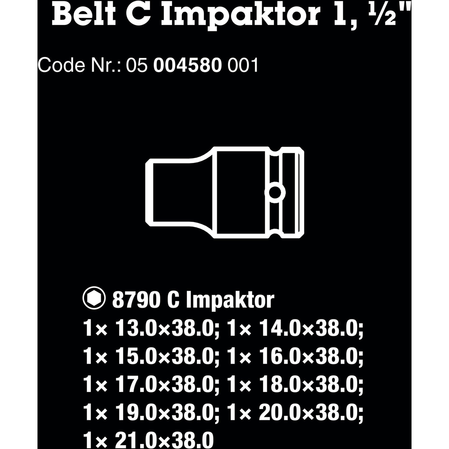 Waa Belt C Impaktor 1 set di cappuccio, 1 2