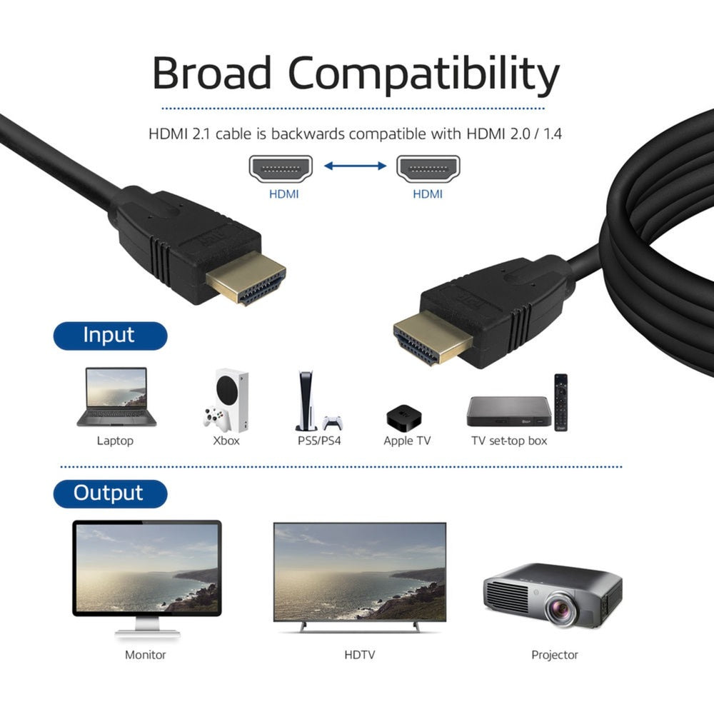 Act connectivity 1,5 meter hdmi 8k ultra high speed kabel v2.1 hdmi-a male - hdmi-a male (zwart)