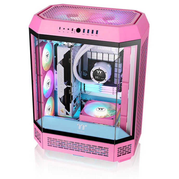 Thermaltake ct120 ex reverse argb sync ventola di raffreddamento per PC rosa (pacchetto da 3 ventole) ventole per case (rosa, 3 pezzi, 120 x 120 x 25 mm, pwm)
