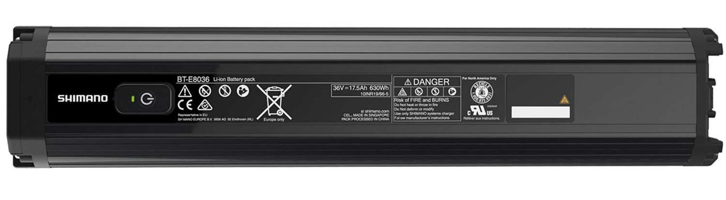Shimano gradini batteria batteria Li-on 36v Intube BT-E8036 nel telaio 17,5 AH 630 WATT