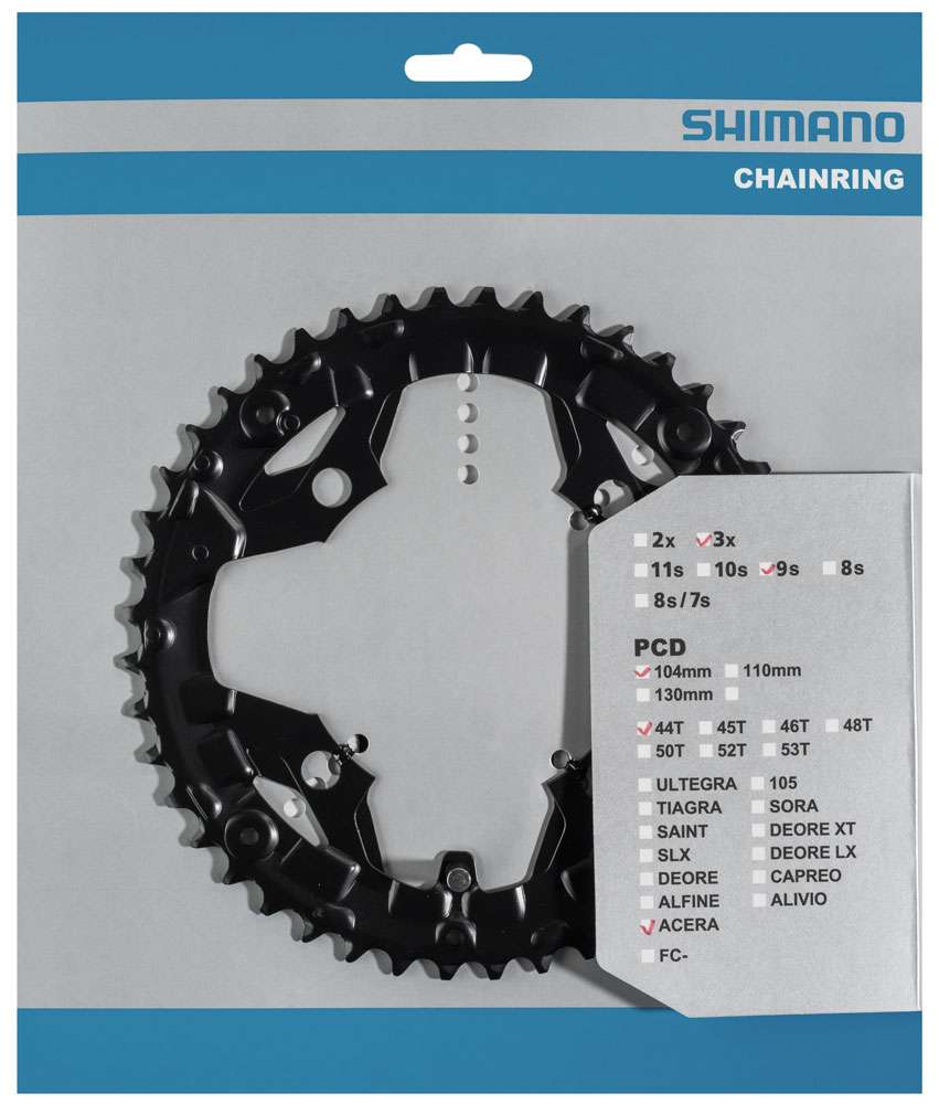 Plato Shimano Acera FC-T3010 9 velocidades 44 dientes para cubrecadena negro