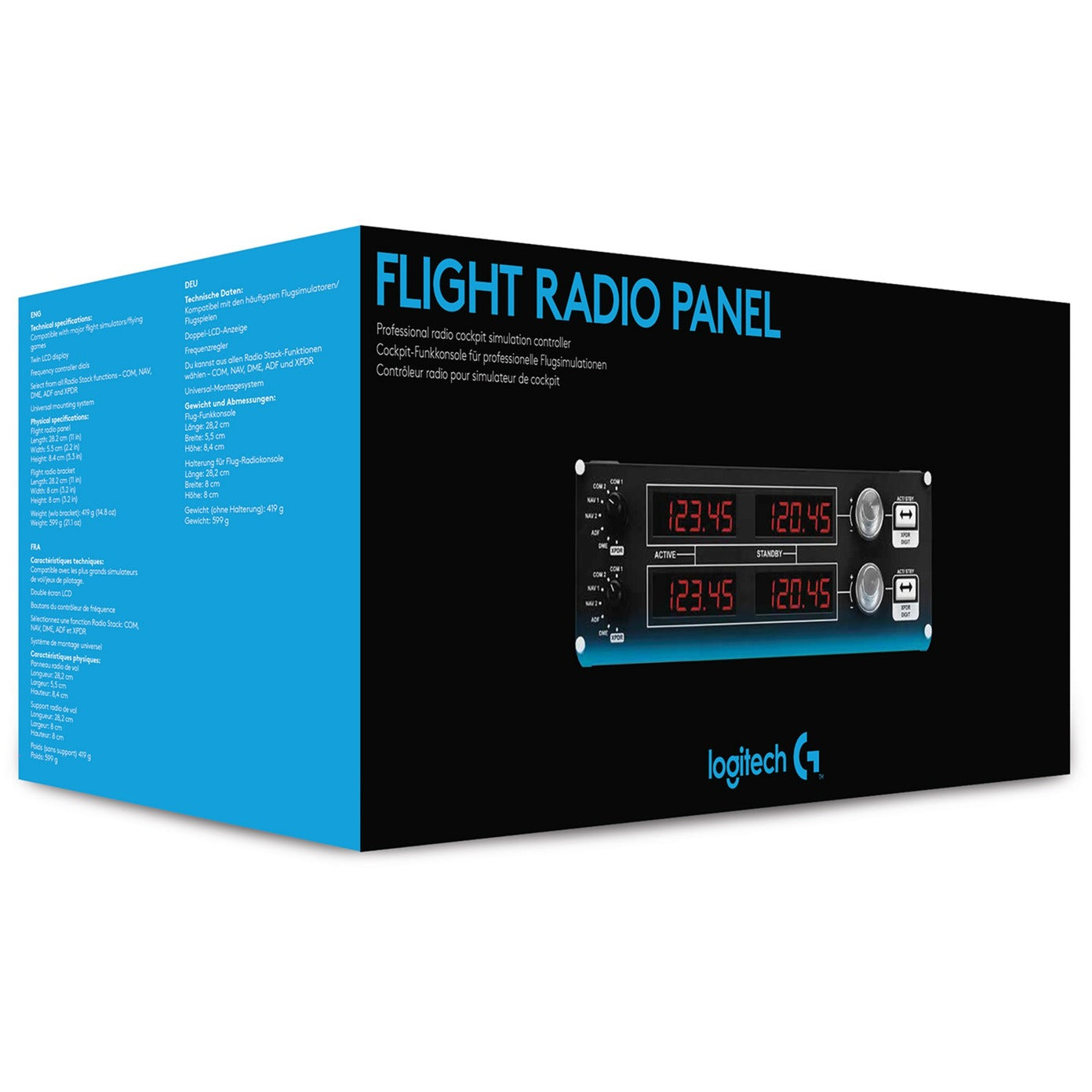 Panel de radio de vuelo Logitech Saitek