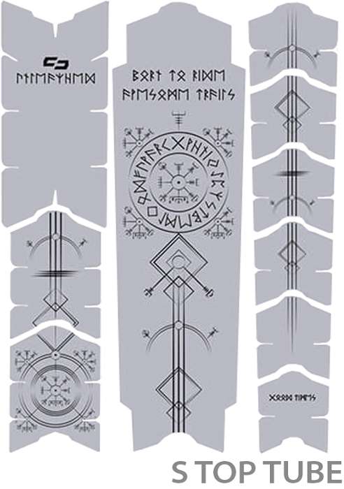 Película protectora de marco antiarañazos Unleazhed - runes of shred negro mate