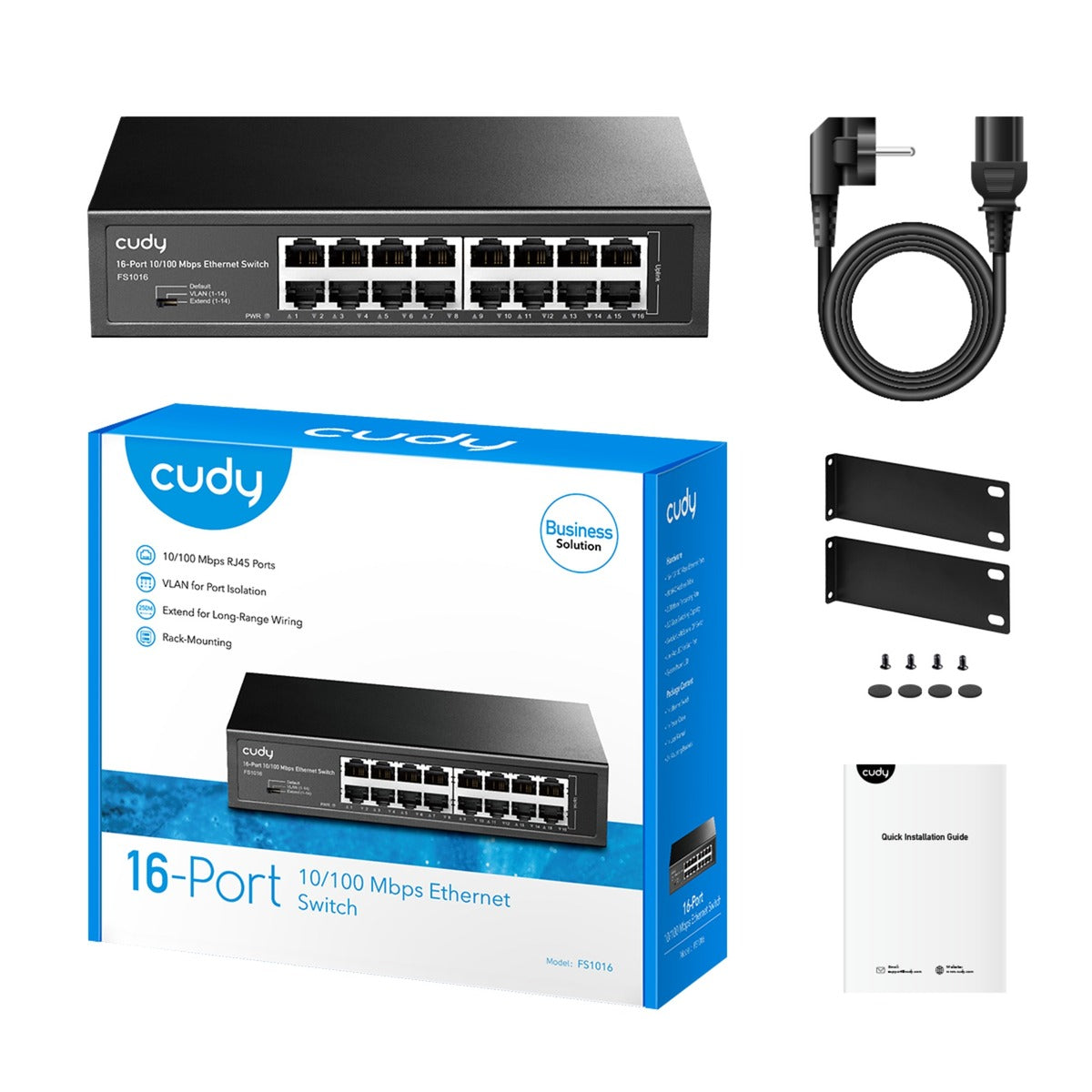 Switch Ethernet Cudy 16 porte 10 100 Mbps (nero)