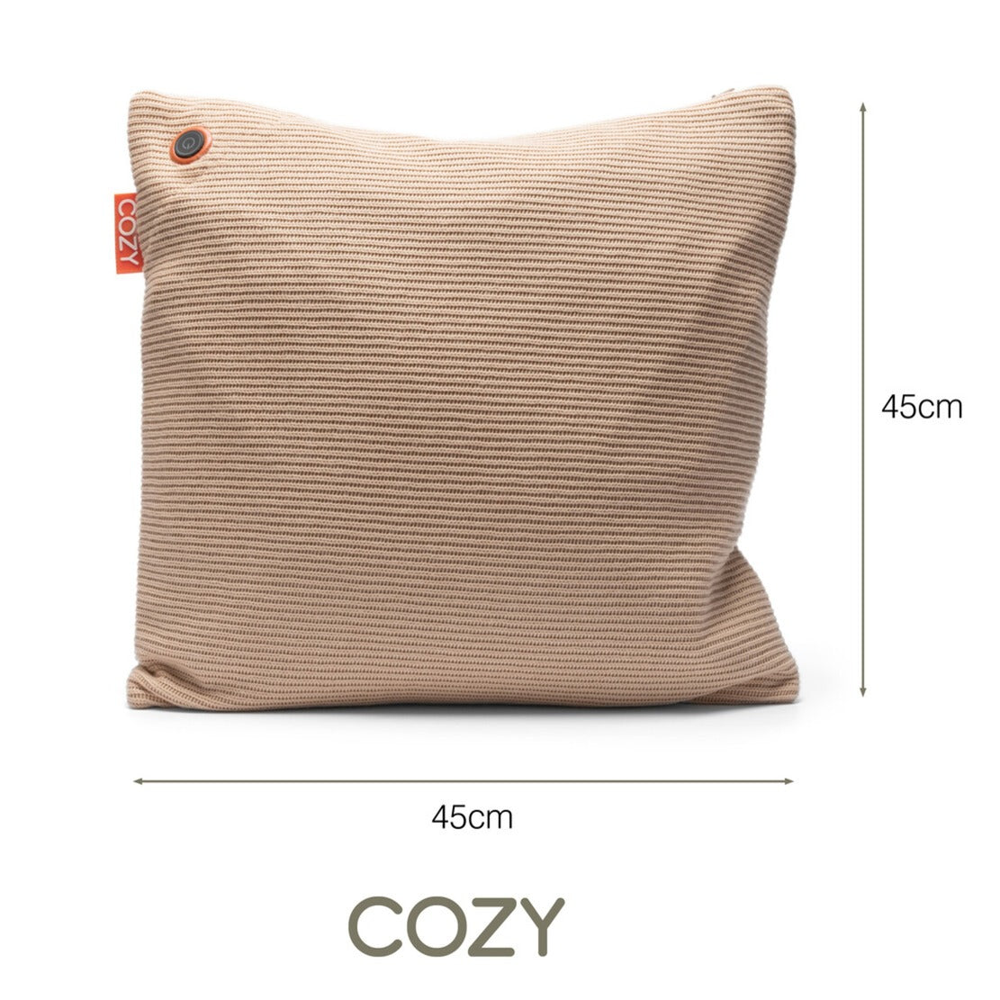 Cozy una knitted 45 x 45 cm draadloos warmtekussen (lichtbeige, powerbank 5000 mah)
