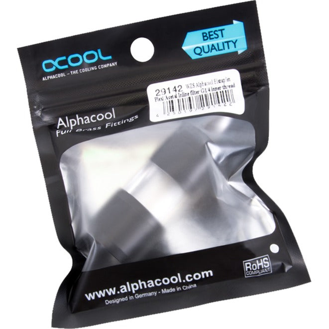 Alphacool eiszapfen filtro in linea acrilico acetale g1 4 filettatura interna (nero trasparente)