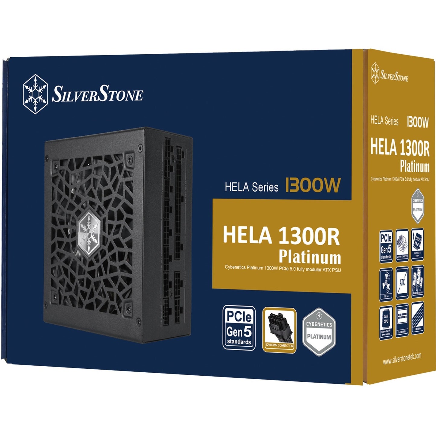 Silverstone hela 1300r platinum, modulaire 1300 watt voeding (zwart, 8x pcie)