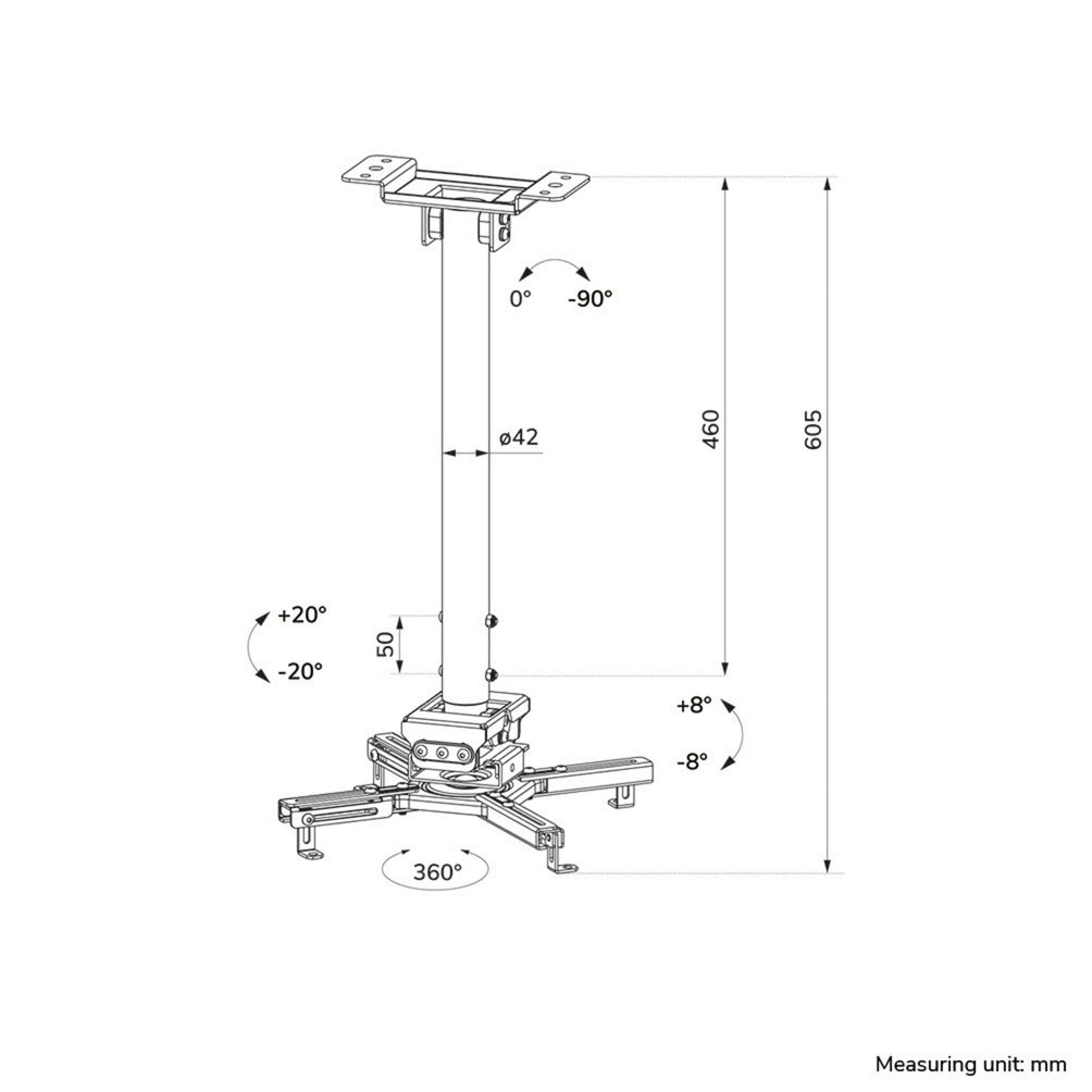 Neomounts cl25-540wh1 beamer plafondbeugel plafondhouder (wit)