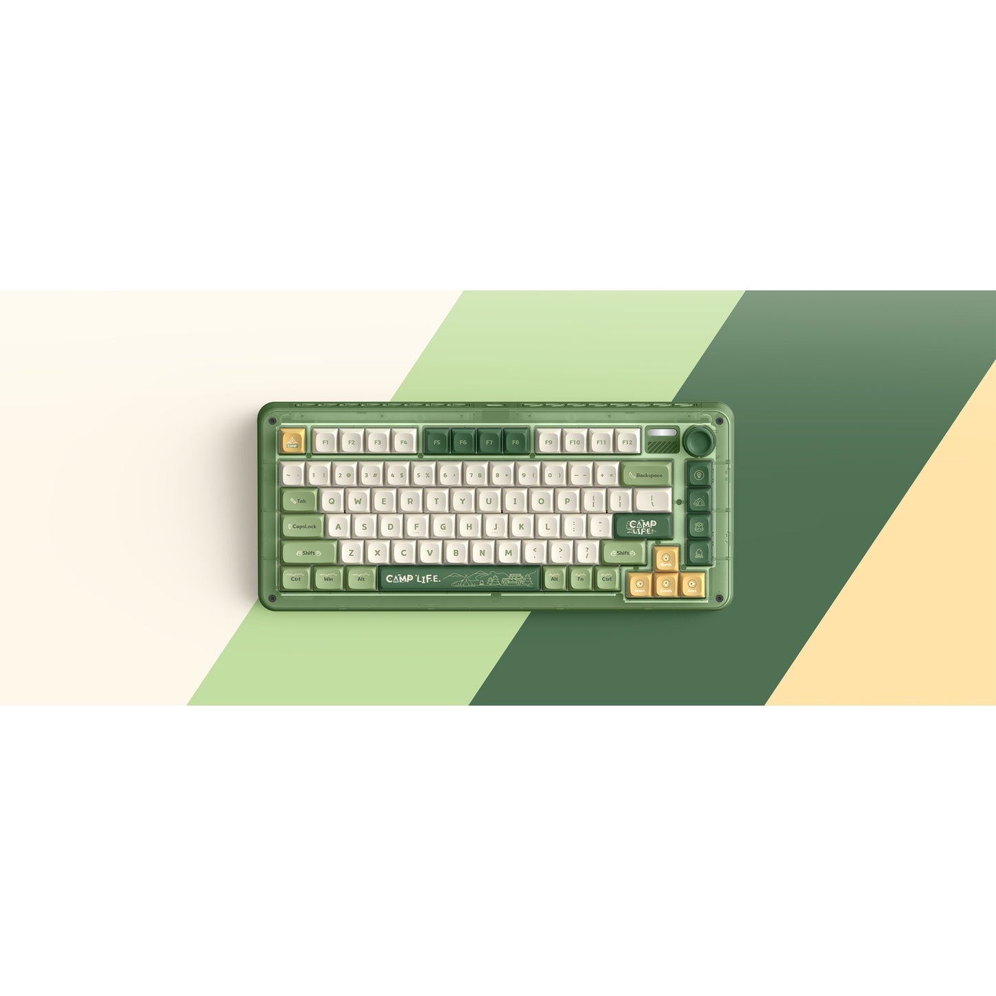 Iqunix zx75 camping wireless mechanical keyboard (groen, us lay-out (qwerty), iqunix moonstone, 75%, rgb leds, hot-swappable, double-shot pbt, 2.4ghz | bluetooth 5.1 | usb-c)