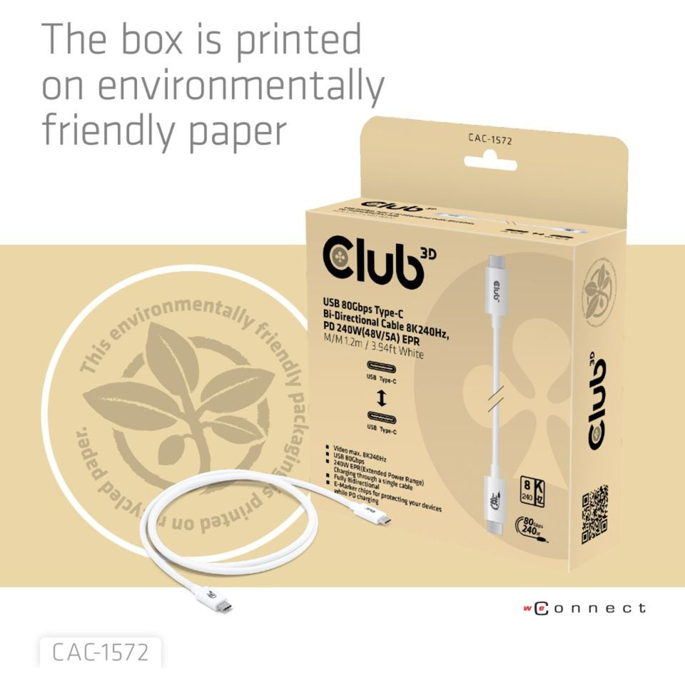 Club 3D USB-C 80GBPS certificato 240W 8K 240Hz