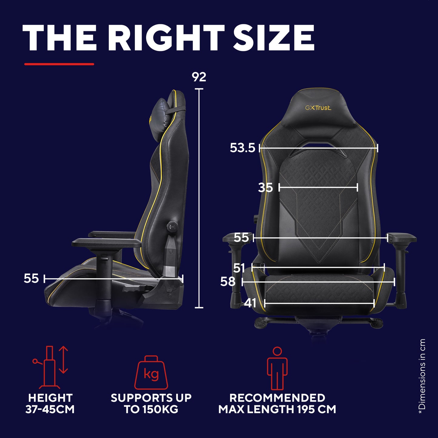 Trust GXT 721BM Ruya Pro Premium Comoda sedia da gaming (Nero Giallo)